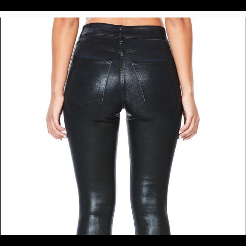 LF Carmar Black vegan Leather Wax Jeans